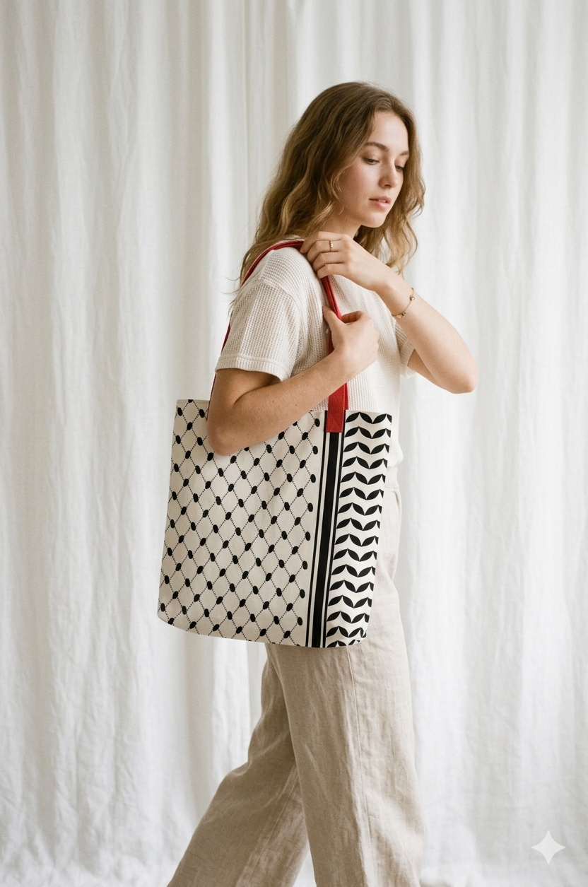 Palestinian Kofia All-Over Print Tote Bag